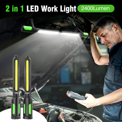 🎁 Father's Day Gift – Linkax 2400LM Work Light Bar, Rechargeable, Magnetic + Hooks