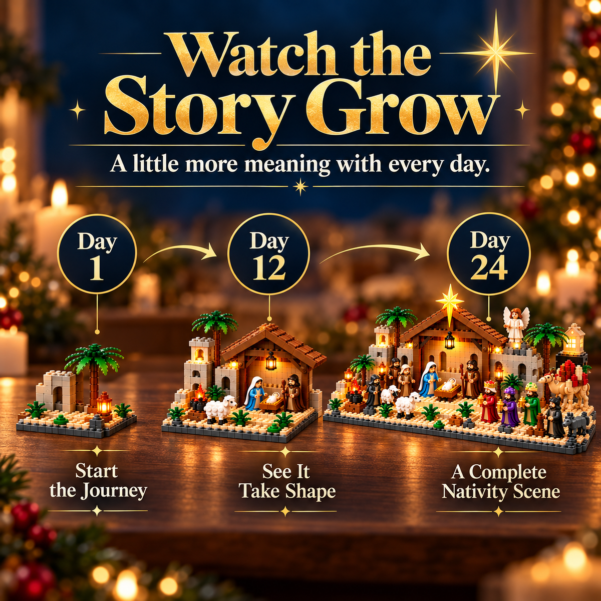 🎄 Nativity Building Advent Calendar | 24 Daily Builds to Create a Complete Christmas Scene 🧱
