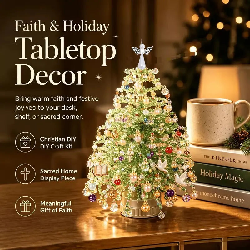DIY Beaded Christmas Tree Kit with Lights – Handmade Crystal Holiday Decor