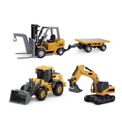 RC Construction Vehicle Toy Set with Excavator, Dump Truck, Forklift & Bulldozer