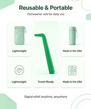 HiccAway Hiccup Straw - Stops Hiccups Fast, as seen on Shark Tank - Clinically Proven for All Ages. Safe, reusable & lightweight. Drinkware Glass.