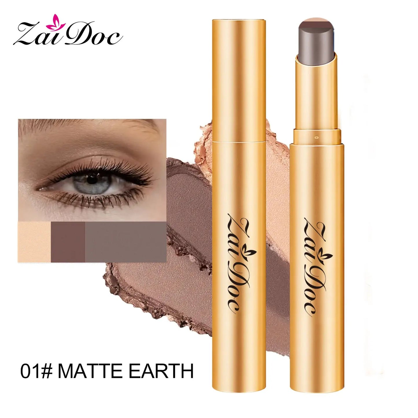 🎨 3-Color Eyeshadow Stick – Creamy, Blendable, Long-Lasting, On-the-Go