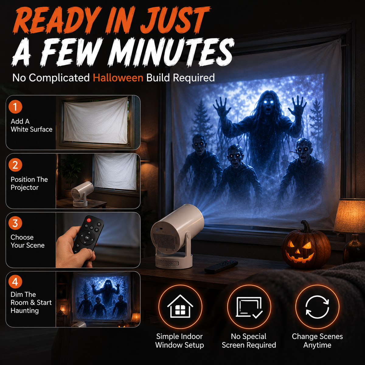 🧟👻New Halloween window projector📽️
