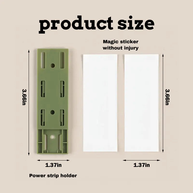 10-Pack Adhesive Power Strip Holder – No-Drill Wall Mount Cable Organizer