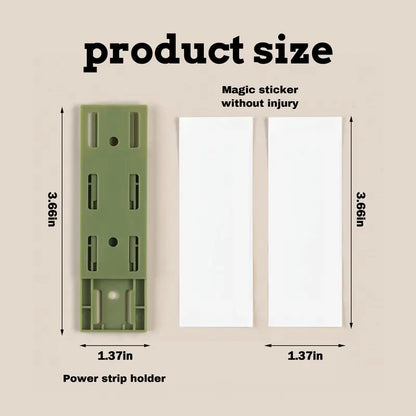 10-Pack Adhesive Power Strip Holder – No-Drill Wall Mount Cable Organizer