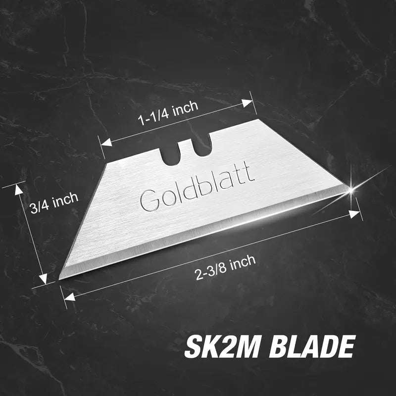 Goldblatt 100-Pack Utility Blades Premium Tempered SK2M Steel with Dispenser