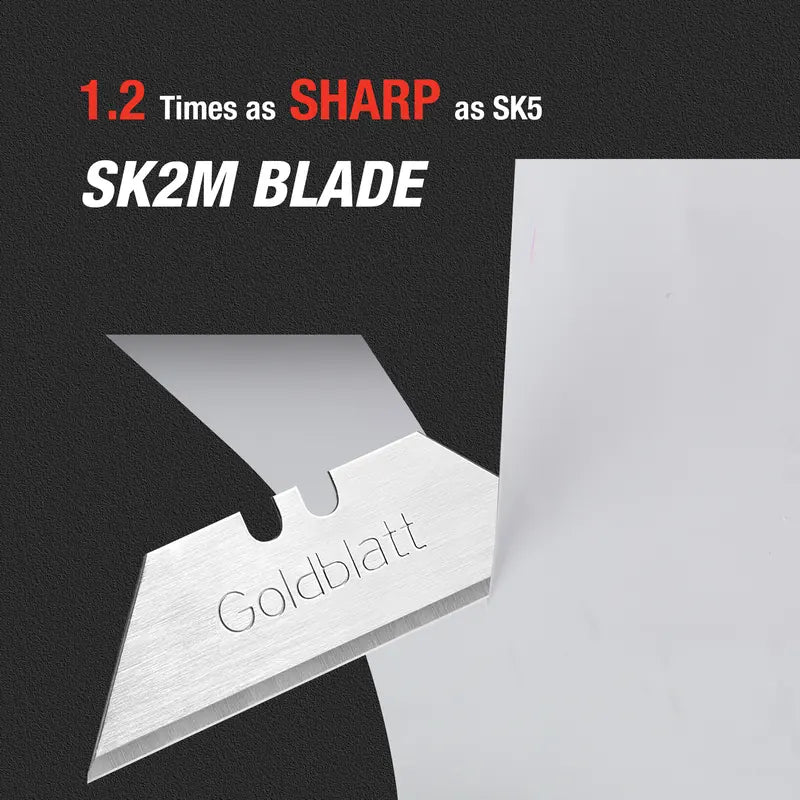 Goldblatt 100-Pack Utility Blades Premium Tempered SK2M Steel with Dispenser