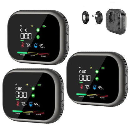 ⚡Smart 6-in-1 Gas Detector – CO Smoke & Gas Leak Alarm With LCD Display