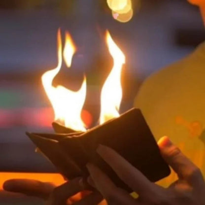Flaming Wallet Magic Trick Flame Street Show Prop Fire Wallet,Magician Wallets, Close-up Magic, Props, Professional Cool Tricks