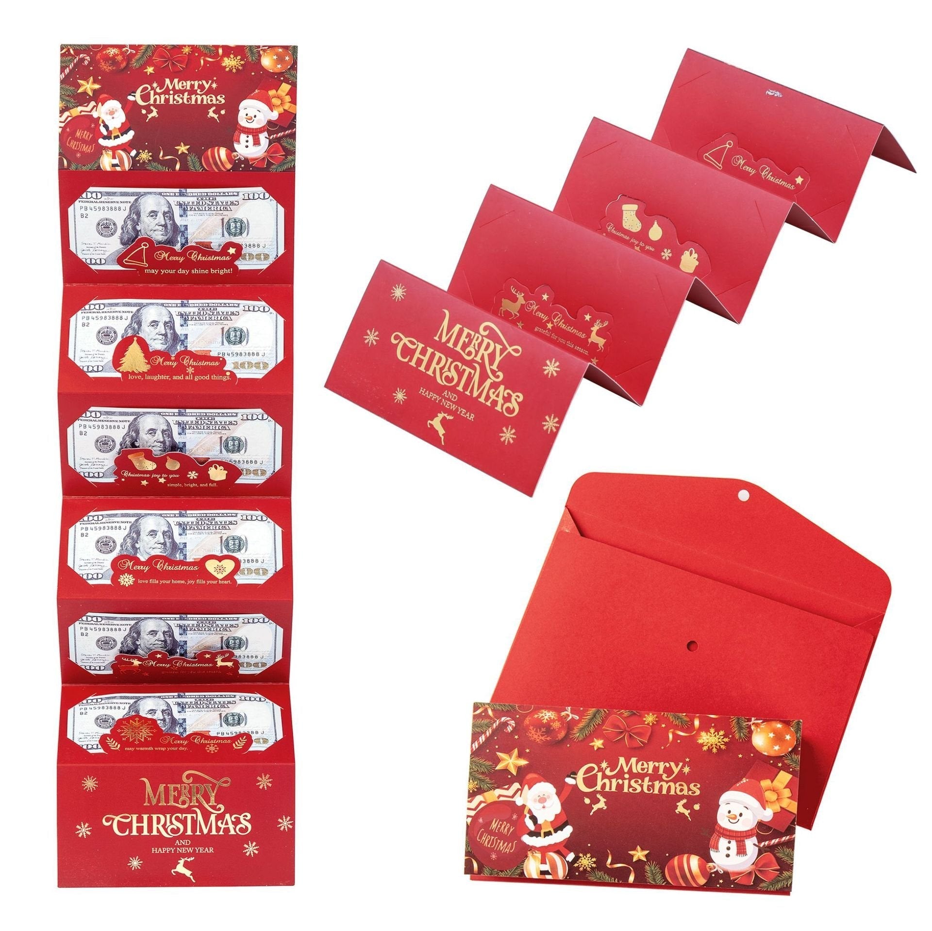 Christmas cash gift envelope festive design