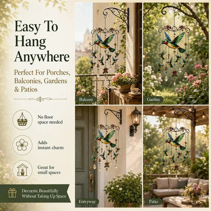 🐦Elegant Hummingbird Garden Wind Chime Suncatcher