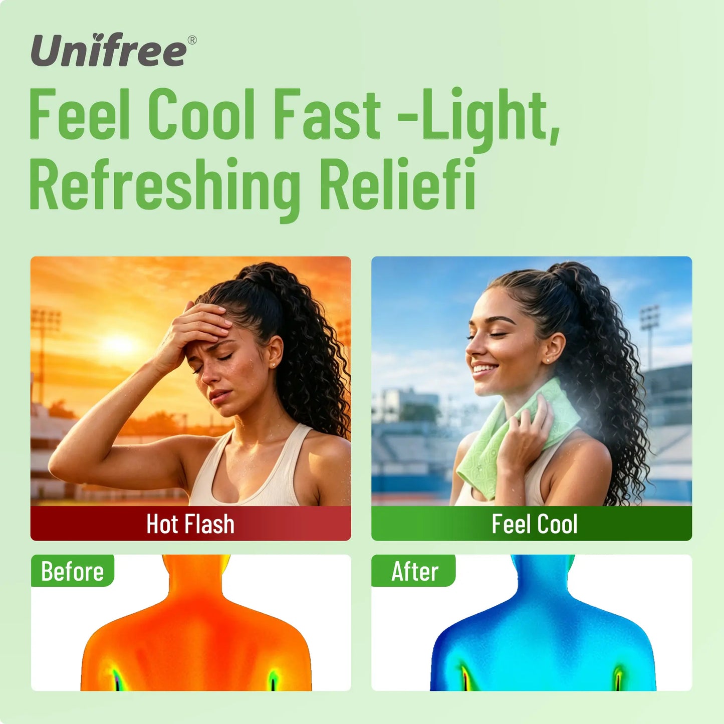 Unifree Cooling Towels & XL Menthol Cooling Wipes, Instant & Long Lasting Cooling Relief for Hot Weather & Summer Heat, Outdoor, Long Drives, Game day & Beach
