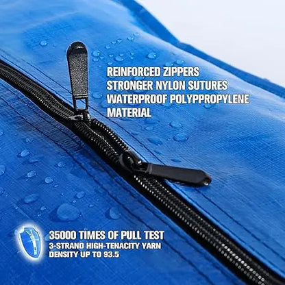 Extra-Large, Heavy-Duty Moving Bags—Waterproof storage bags with handles and zippers, foldable, ideal for college dorms and home storage.