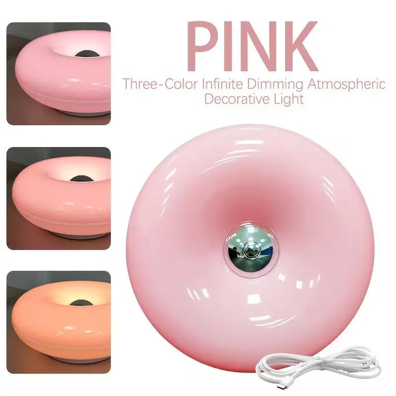🍩Aesthetic Doughnut LED Night Lamp – Easter Decor 2026-Cozy Ambient Light, Touch Control,Warm Color