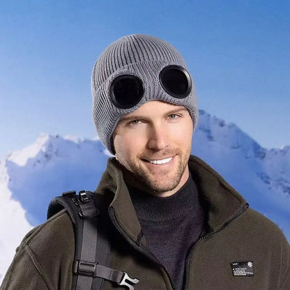 ⚡Unisex Solid Color Goggle Lens Design Beanie Hat
