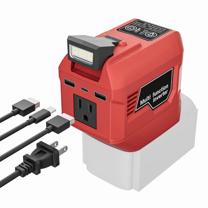 🎁Last Day 50% OFF🔋250W Portable Power Inverter – Turn 18V–21V Tool Batteries Into 220V AC Power