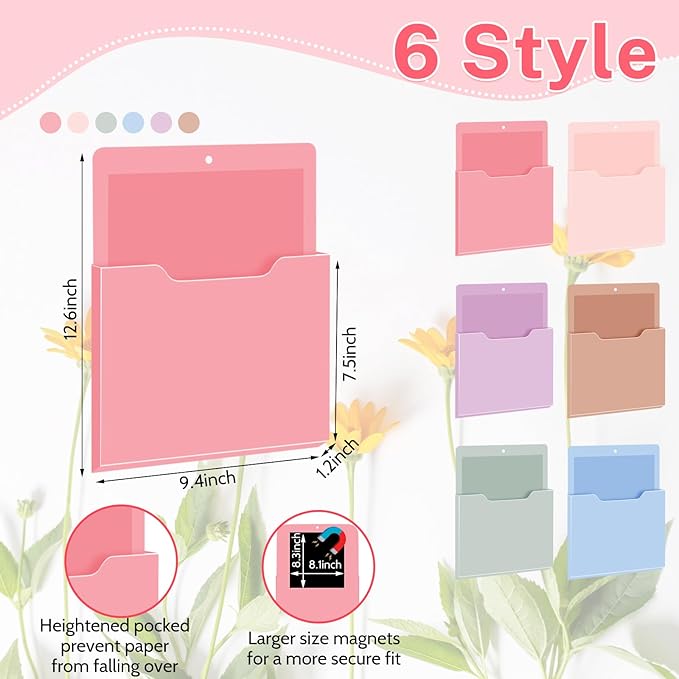 Magnetic Wall File Organizer Magnetic Wall File Holder Refrigerator Magazine Holder for Mail Letters Paper