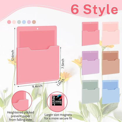 Magnetic Wall File Organizer Magnetic Wall File Holder Refrigerator Magazine Holder for Mail Letters Paper