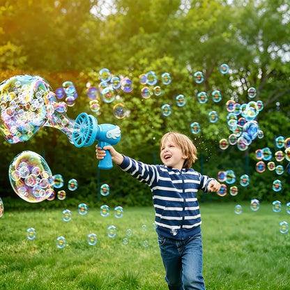 Bubble in Bubble Magic Bubble Gun - Bubble Machine Blower Toy for Kids Toddlers, Giant Bubbles Party Favors