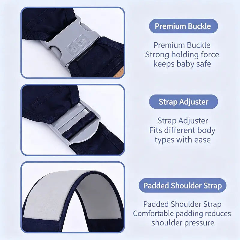 Adjustable One-Shoulder Baby Sling Carrier – Breathable Mesh & All-Season Hip Seat