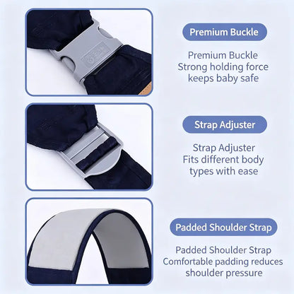 Adjustable One-Shoulder Baby Sling Carrier – Breathable Mesh & All-Season Hip Seat