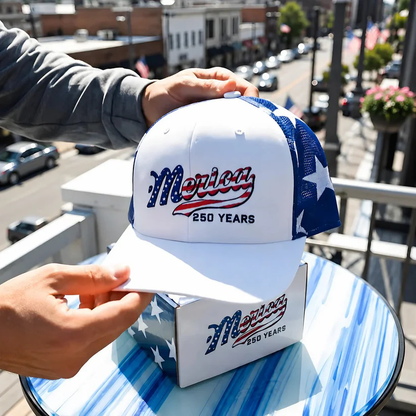 ?? ’Merica 250 Years Embroidered Mesh Back Trucker Hat