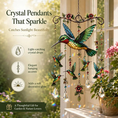 🐦Elegant Hummingbird Garden Wind Chime Suncatcher