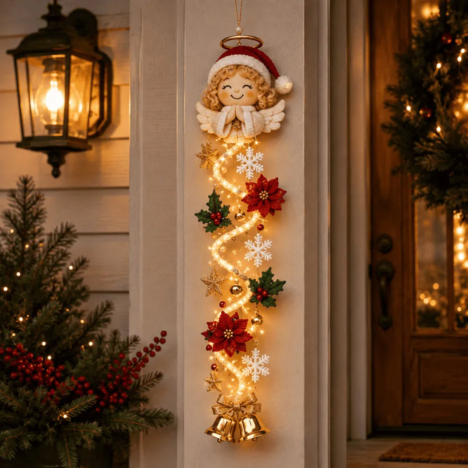 ⚡Light-Up Christmas Door Hanger – 6 Festive Designs with Warm Holiday Glow