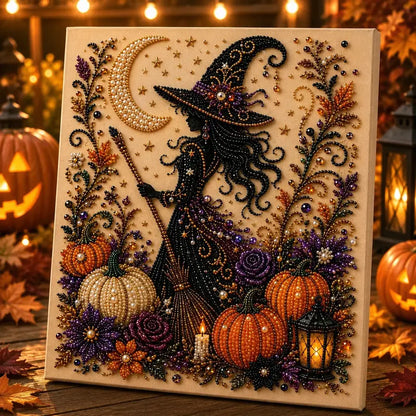 Spooky-Cute Ghost Pearl Art DIY Kit – 8" × 8" Halloween Diamond Painting