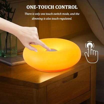 🍩Aesthetic Doughnut LED Night Lamp – Easter Decor 2026-Cozy Ambient Light, Touch Control,Warm Color
