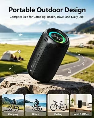 ZEALOT M2 Portable Bluetooth Speaker | 360° Surround HIFI Sound, RGB Lights, 1800mAh Battery, Outdoor Wireless Speaker