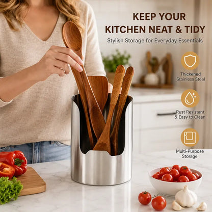 🧑‍🍳 Multi-Functional Kitchen Utensil Holder – Holds pot lids, spatulas & cutting boards. Thickened stainless steel, space‑saving. 🛡️✨