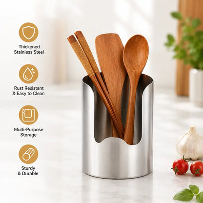 🧑‍🍳 Multi-Functional Kitchen Utensil Holder – Holds pot lids, spatulas & cutting boards. Thickened stainless steel, space‑saving. 🛡️✨