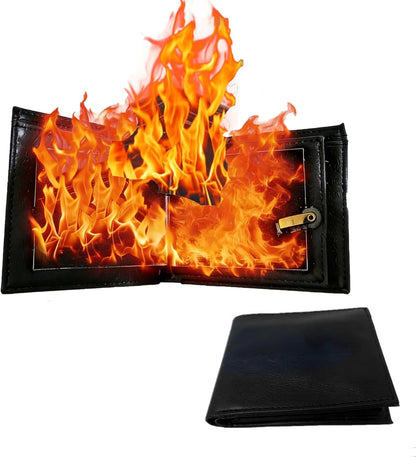 Flaming Wallet Magic Trick Flame Street Show Prop Fire Wallet,Magician Wallets, Close-up Magic, Props, Professional Cool Tricks