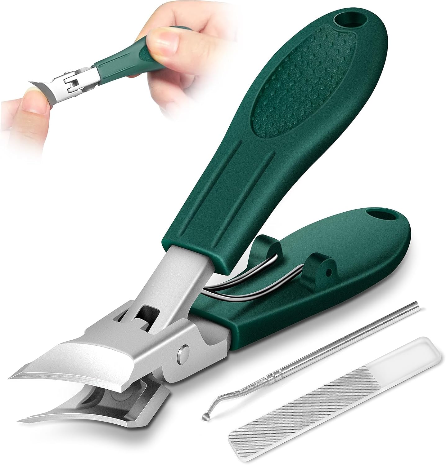 3Pcs Eagle-Beak Ingrown Toenail Clipper  – Ultra Sharp, Precision 30° Curved Blade, Splash-Proof