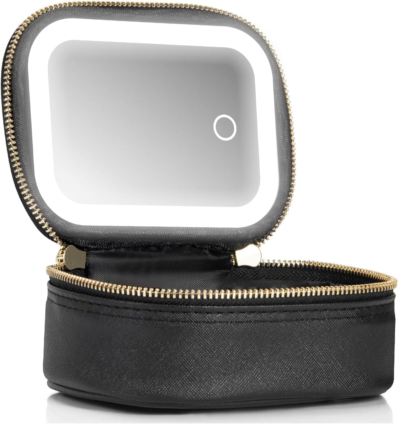 Mini Makeup Bag with Led Mirror, Small Travel Make up Bag 3 Light Modes Adjustable Brightness
