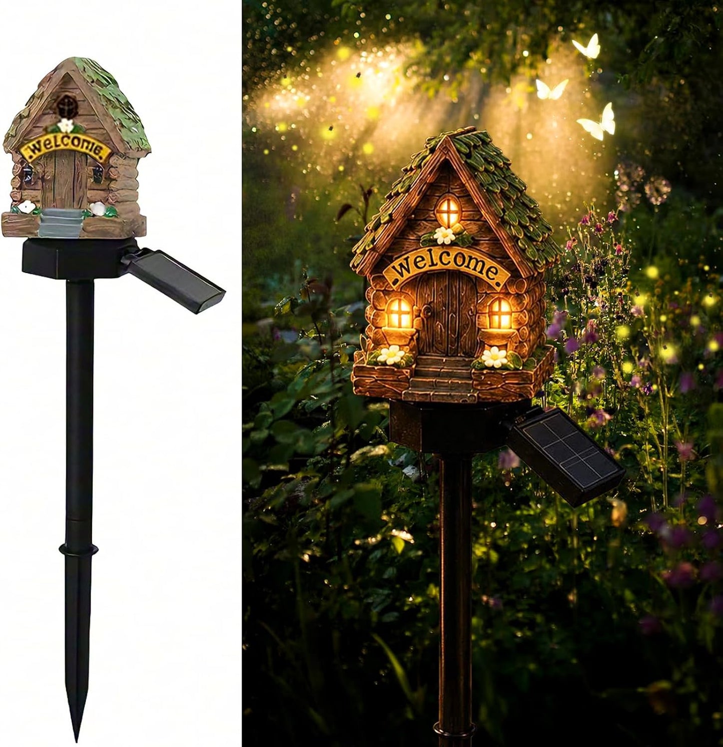 🍄 Enchanted Solar Mushroom House Light – Cozy Fairy Garden Decor