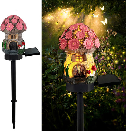 🍄 Enchanted Solar Mushroom House Light – Cozy Fairy Garden Decor