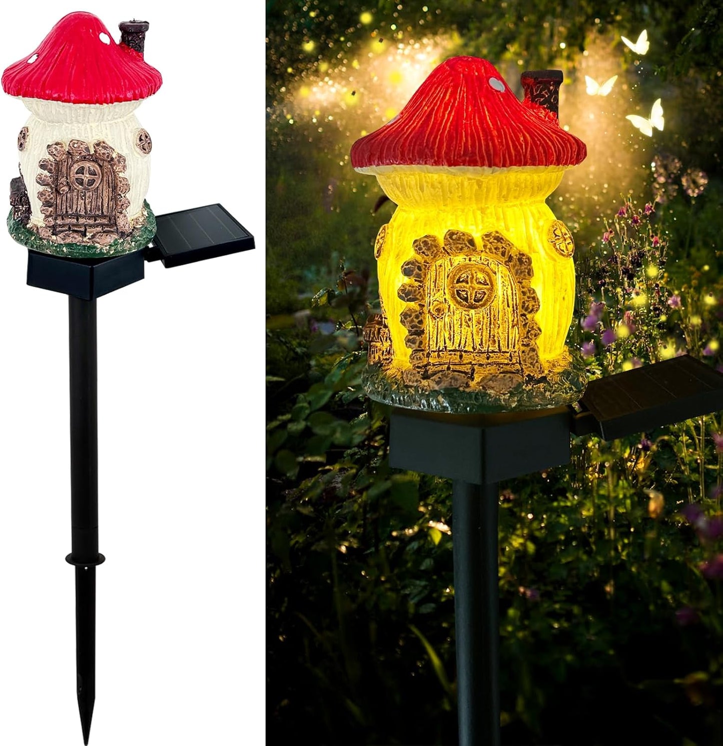 🍄 Enchanted Solar Mushroom House Light – Cozy Fairy Garden Decor
