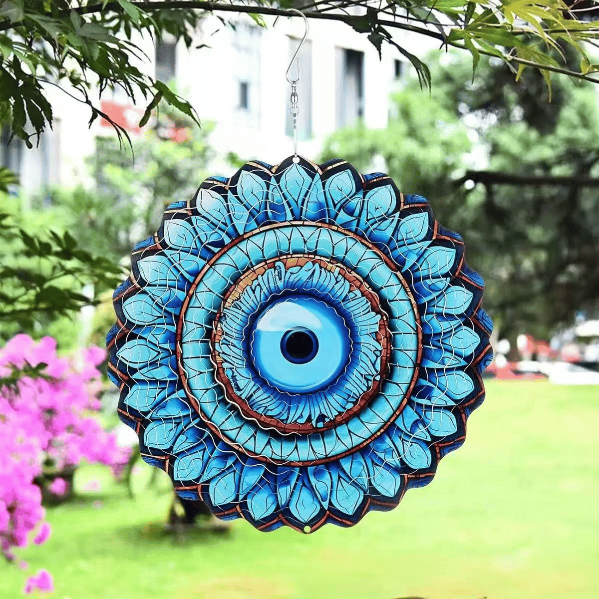 🏠Lucky Mandala Windmill – 3D Kinetic Art, Indoor/Outdoor, Stainless Steel