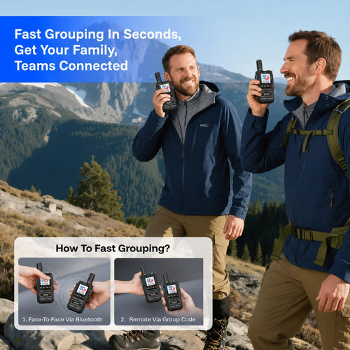 5G LTE Global Walkie Talkie with Lifetime Free SIM – Unlimited Range POC Smart Radio with App – Rugged Waterproof Pocket Radio for Hiking & Off-Grid Teams 🌍