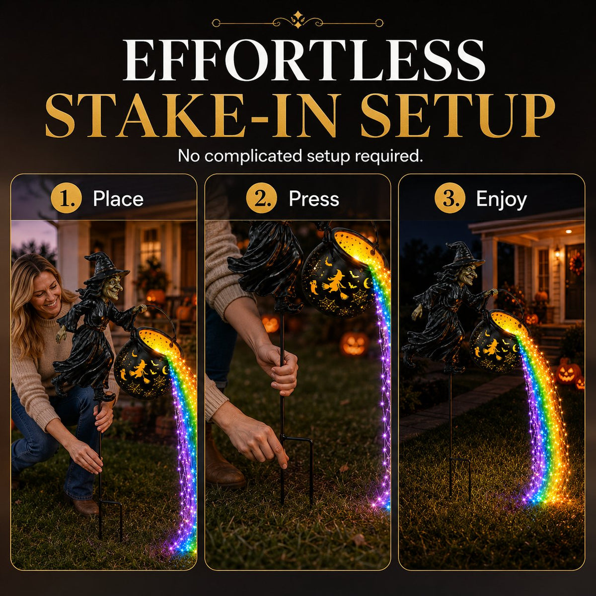 🎃 Halloween Early Bird Sale 🌈 Witch Potion Waterfall Garden Lamp