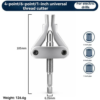 3-in-1 Broken Pipe Thread Extractor – 1/2", 3/4" & 1" Drill-Powered Nipple Remover