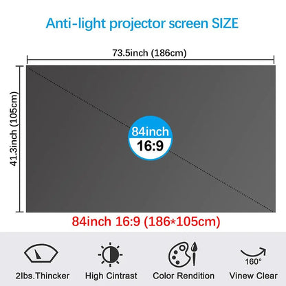 4K Anti-Ambient Light Projector Screen | Foldable Home Theater Screen
