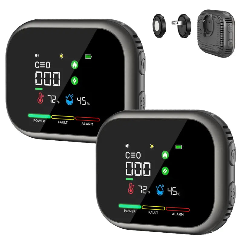 ⚡Smart 6-in-1 Gas Detector – CO Smoke & Gas Leak Alarm With LCD Display