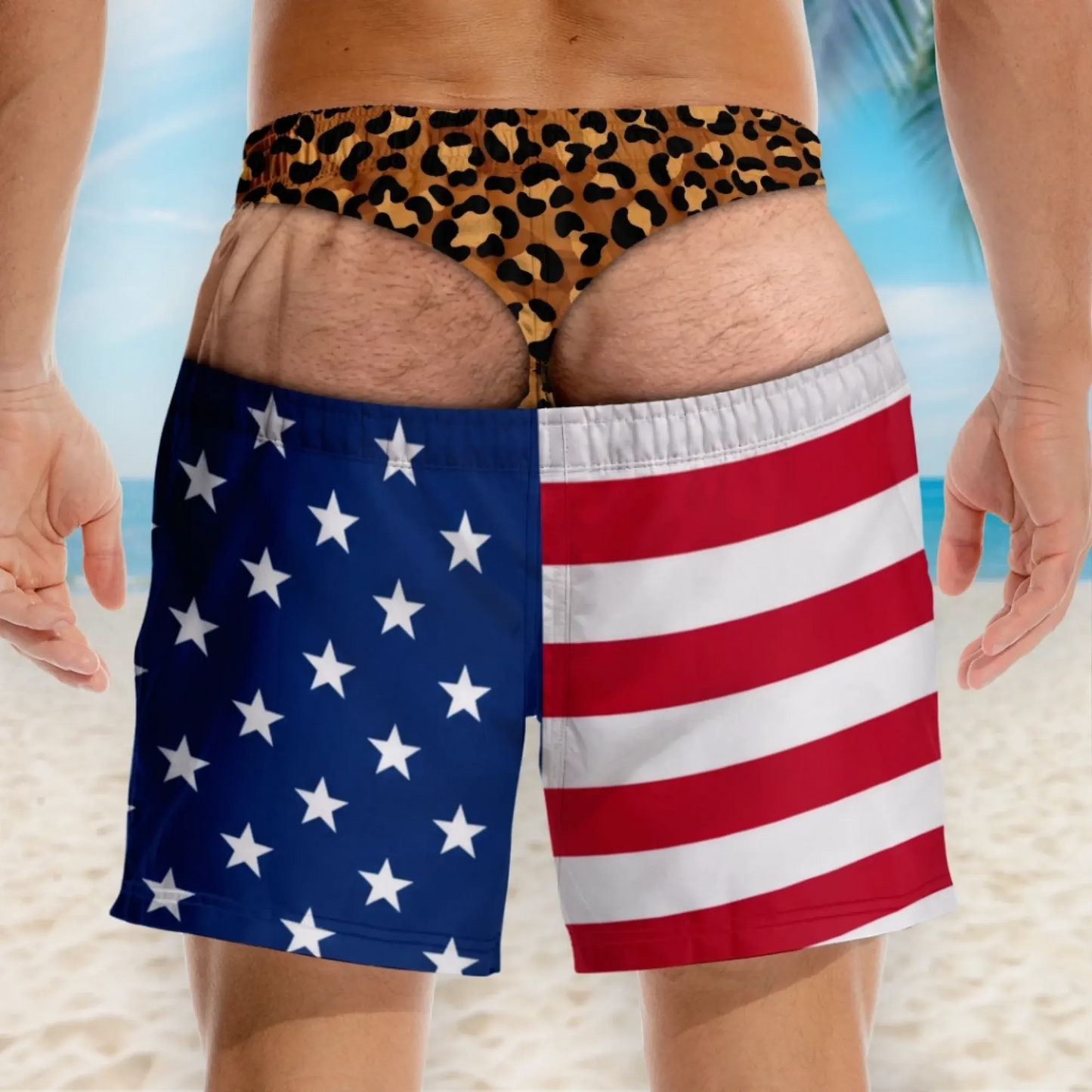 Funny Patriotic Men Swim Trunks
