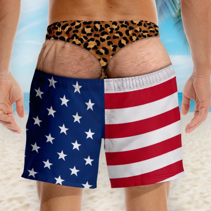 Funny Patriotic Men Swim Trunks