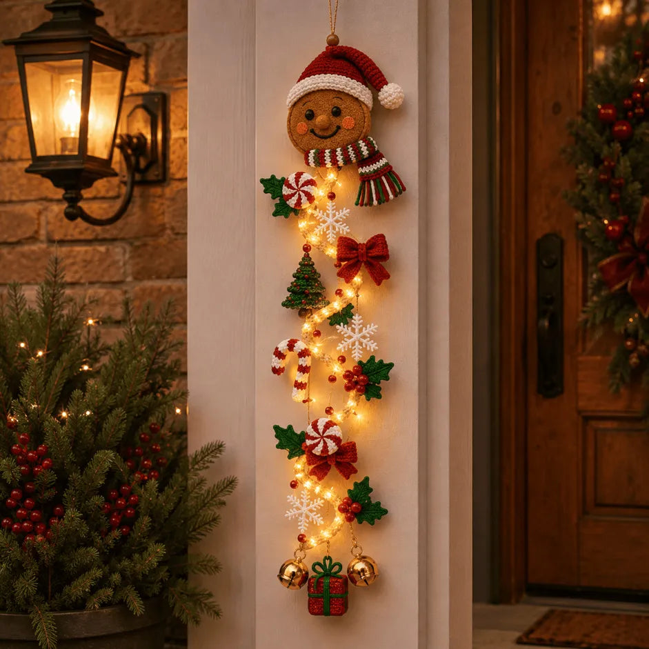 ⚡Light-Up Christmas Door Hanger – 6 Festive Designs with Warm Holiday Glow