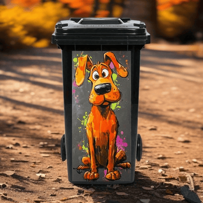 ♻️Creative Trash Can Sticker with Colourful Cartoon