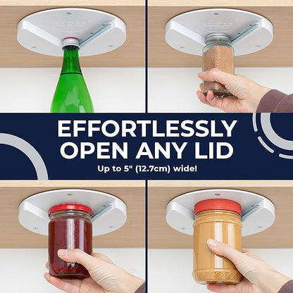 🔥 EZ Off Jar Opener – Under Cabinet, One-Handed, for Seniors & Weak Hands